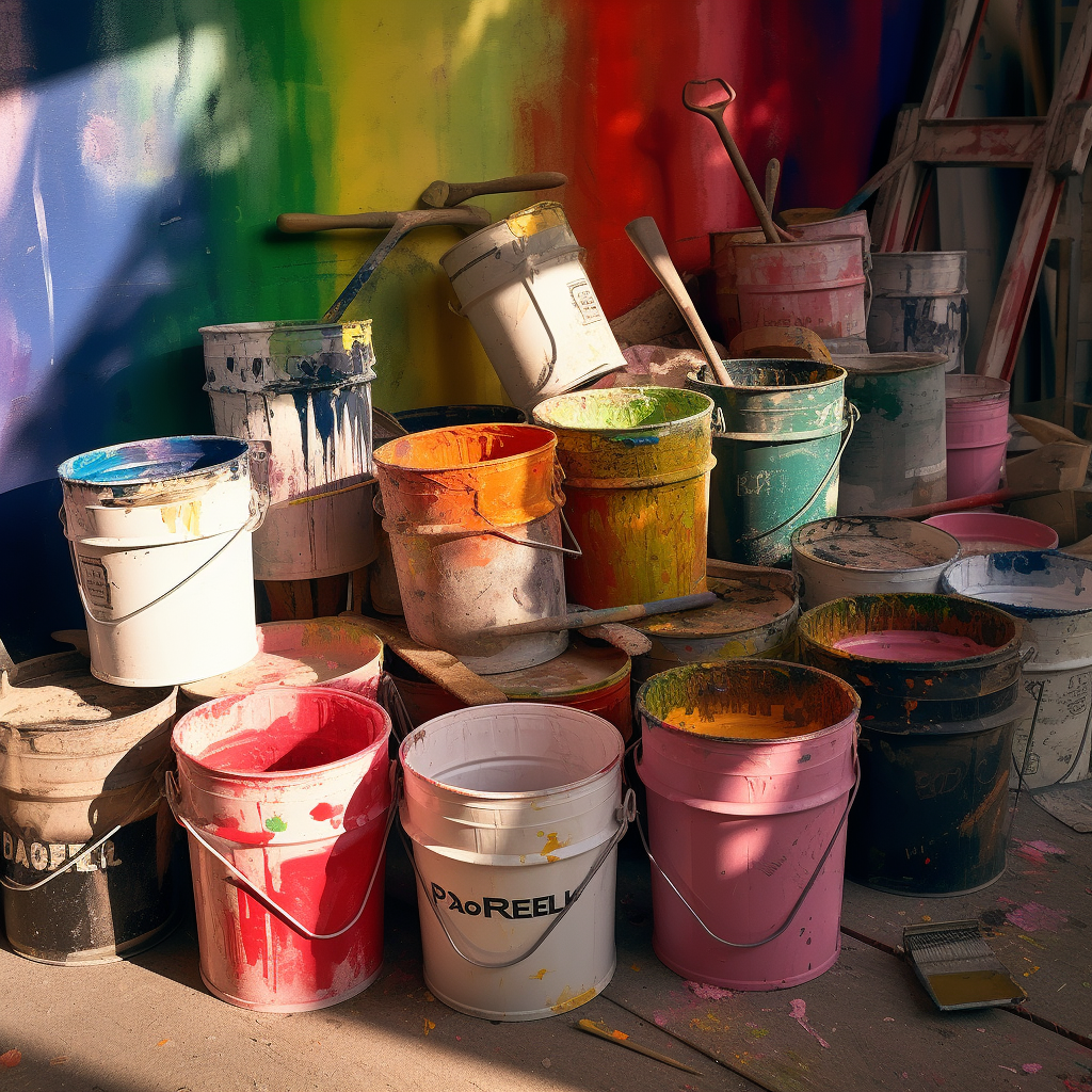 Eimer mit verschiedenen Farben