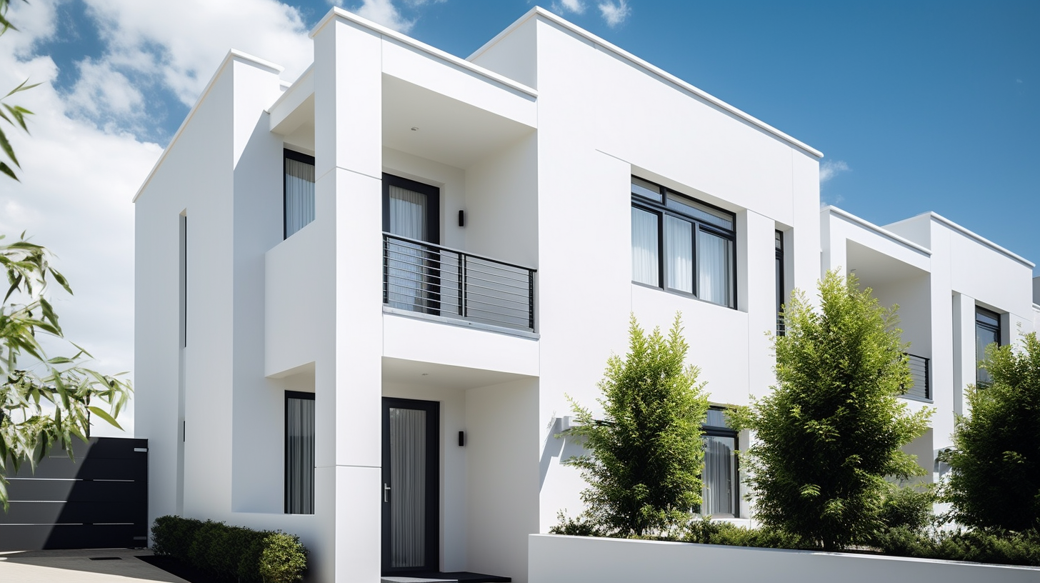 Weiss gestrichenes Haus